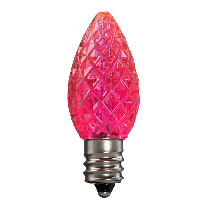 Dimmable C7 Faceted Bulb Pink Box of 25