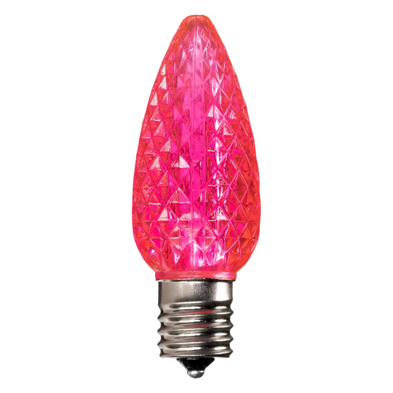 Dimmable C9 Faceted Bulb Pink Box of 25