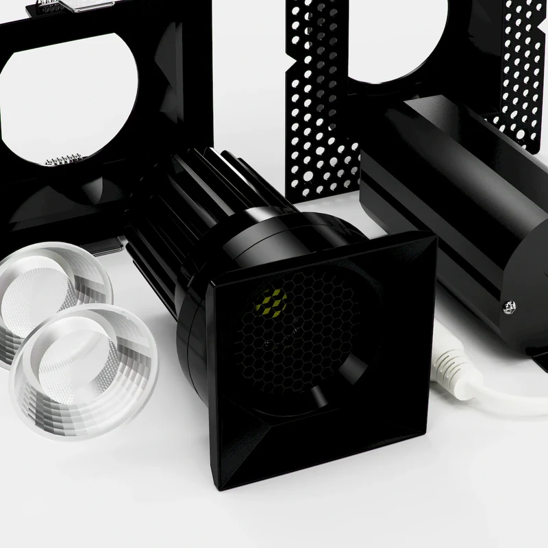 Rhyme Downlight 3in Deep Baffle Square, Black Finish