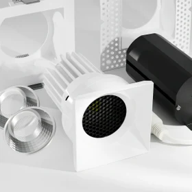 Rhyme Downlight 3in Deep Baffle Square, White Finish