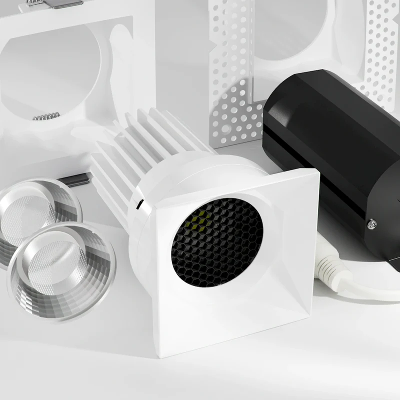 Rhyme Downlight 3in Deep Baffle Square, White Finish