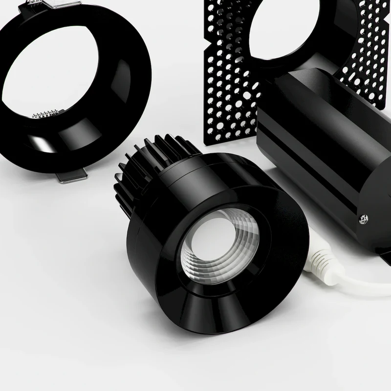 Rhyme Downlight 3in Gimbal Round, Black Finish