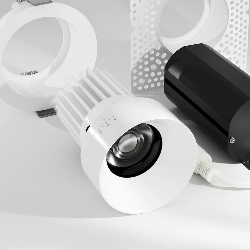 Rhyme Downlight 3in Beam Angle Adjustable Round, White Finish